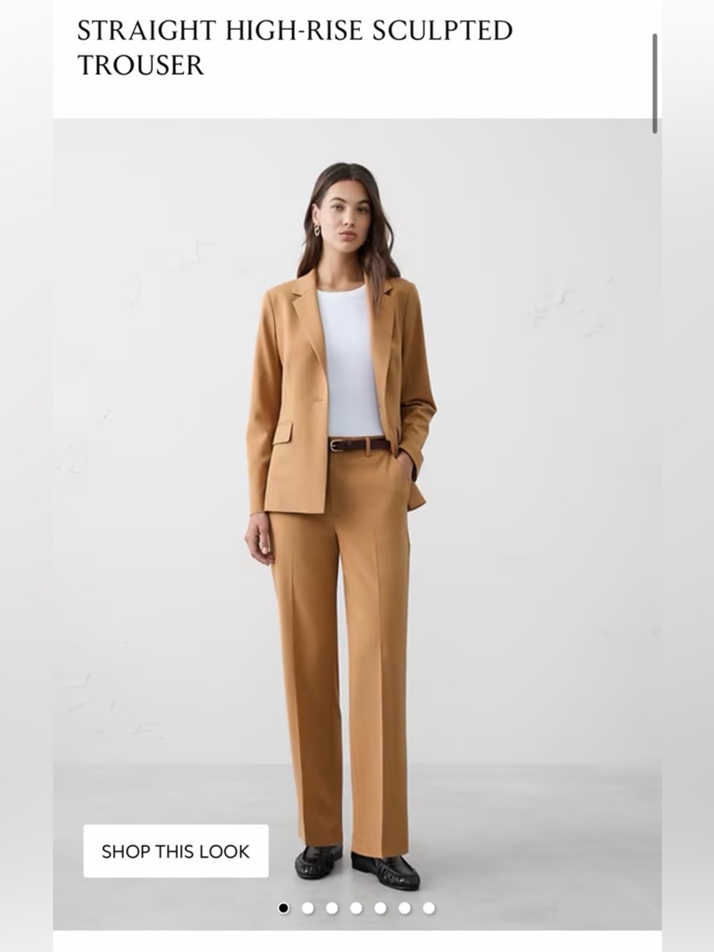 Banana Republic Factory Camel Straight High-Rise Trouser